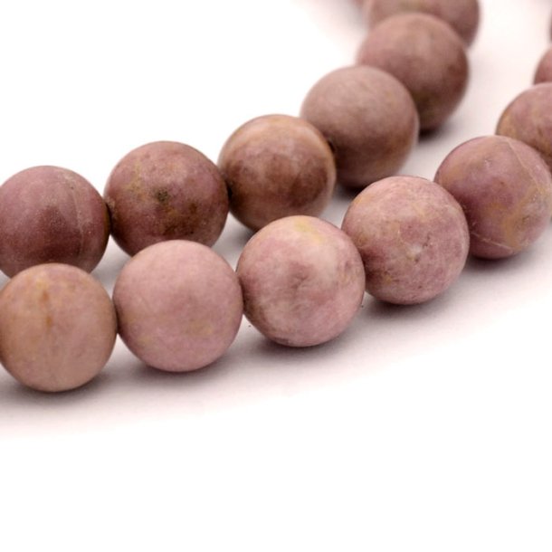 Rhodonite, light rose, round bead, 6-6.5mm, 10pcs