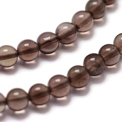 Rauchquarz, klar br&auml;unlich, runde Perle, 3 mm, 10 Stk.