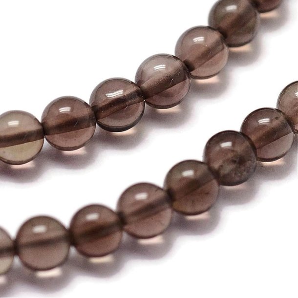 Smoky quartz, clear brownish, round bead, 3 mm, 10 pcs.