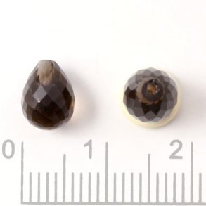 Rauchquarz-Tropfen, angebohrt, facettiert, A-grade, 8x6 mm, 1 Stk.
