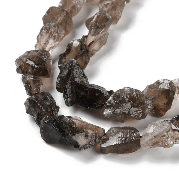 Rauchquarz, rohe Nuggets, dunkelbraune Perle, 8-12x6-8 mm, 6 Stck