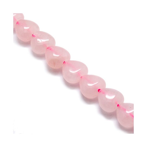 Rose quartz, heart, light rose, 10x10mm, 4 pcs.