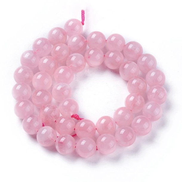 Rose quartz, entire strand of beads, round bead, 10mm, A-grade, 38pcs.