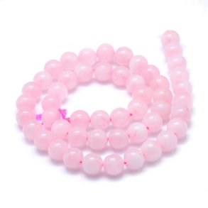Rosenquarz, ganzer Strang, runde Perle, helles rosa, 12 mm, ca. 32 Stk.