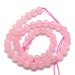 Rose quartz, entire strand of beads, round bead, A-grade, 6mm, 65pcs
