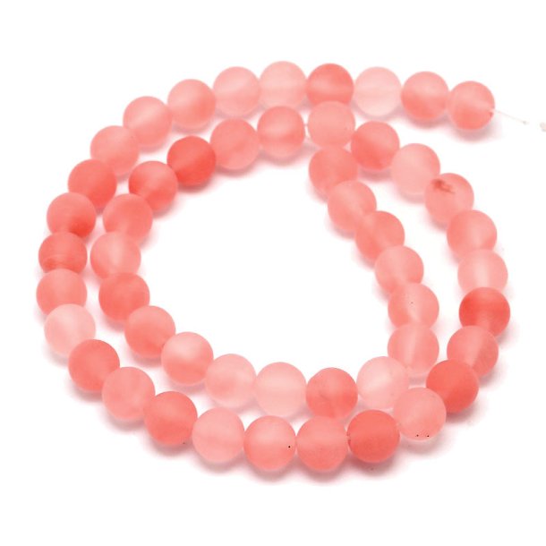 Kirschen quarz, ganzer Strang, Perle, rund, Dunkelrosa, mattiert, 6 mm, 60 Stk.
