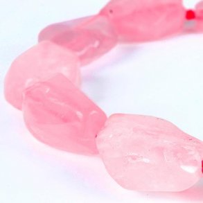 Rose quartz, polished nuggets, 30x20x15mm, 2pcs.