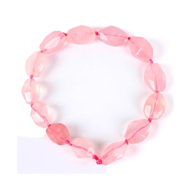Rose quartz, whole strand, polished nuggets, 30x20x15mm, 11-12pcs