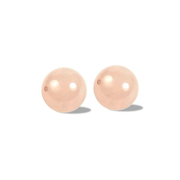 Rosenquarz-Perle, angebohrt, Durchmesser 8 mm, 2 Stk