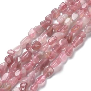 Rose quartz, polished nuggets, light red, appx. 8x4x5mm, 10 pcs