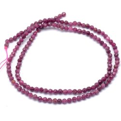 Rubin, ganzer Strang, rot, runde facettierte Perle, 2 mm, ca. 170 Stk