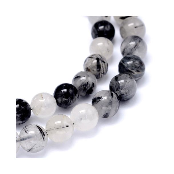 Rutilated Quarz, round bead, 4mm, 10 pcs