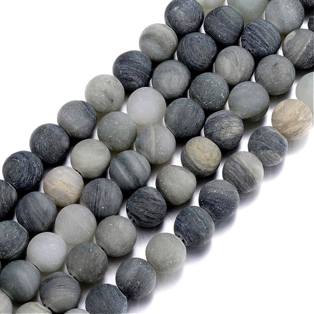Rutil Quartz, frosted green, round bead, 6 mm, 10 pcs