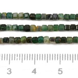 Smaragd, hel streng, firkantet perle, m�rkgr�n, 2,5x2,5 mm, 160 stk