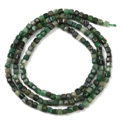 Smaragd, hel streng, firkantet perle, m�rkgr�n, 2,5x2,5 mm, 160 stk