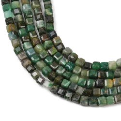 Smaragd, hel streng, firkantet perle, m�rkgr�n, 2,5x2,5 mm, 160 stk