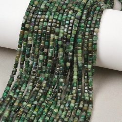 Smaragd, hel streng, firkantet perle, m�rkgr�n, 2,5x2,5 mm, 160 stk