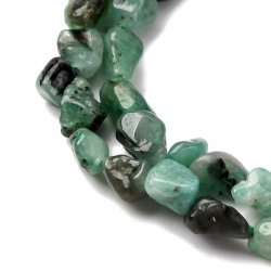 Smaragd, hel streng, nugget perle, m�rkgr�n, ca. 6x4x3 mm, ca. 80 stk