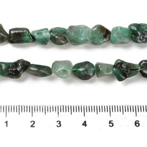 Smaragd, polierter Nugget, dunkelgr�n, ca. 8x8x4 mm, 6 Stck