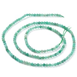 Smaragd, ganzer Strang, runde facettierte Perle, grn, ca. 2 mm, ca. 170 Stk.
