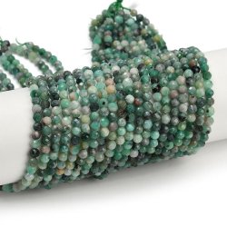 Smaragd, ganzer Strang, runde facettierte Perle, gr�n, 4 mm, ca. 100 Stk.