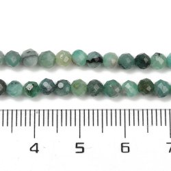 Smaragd, ganzer Strang, runde facettierte Perle, gr�n, 4 mm, ca. 100 Stk.