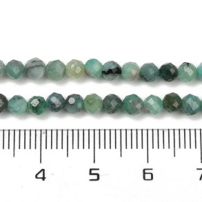 Emerald, round faceted bead, green, 4mm, 10 pc.