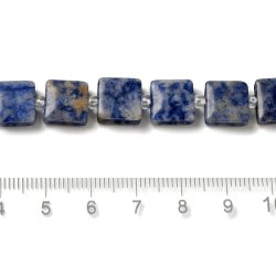 Sodalith, quadratische Verschlussperle, blau-wei marmoriert, ca. 10x10x5 mm, 1 Stck