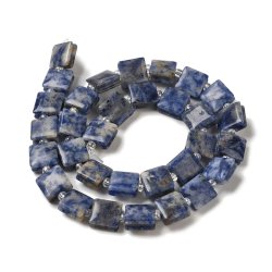 Sodalith, quadratische Verschlussperle, blau-wei marmoriert, ca. 10x10x5 mm, 1 Stck