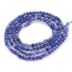 Sodalith, ganzer Strang, dunkelblau und wei&szlig;, klein, facettiert, 2 mm, A-Qualit&auml;t, 170 Stk