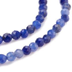 Sodalith, ganzer Strang, dunkelblau und wei&szlig;, klein, facettiert, 2 mm, A-Qualit&auml;t, 170 Stk