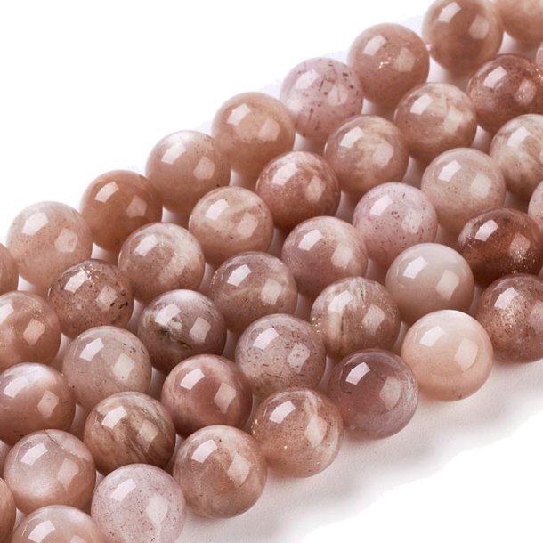 Sunstone bead, red-brown, iridescent, round, 14mm, 4pcs.