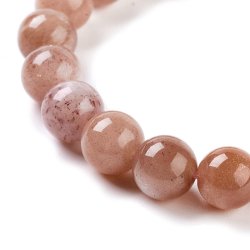 Sonnenstein Perle, rot-braun, changierend, rund, 14 mm, 4 Stk