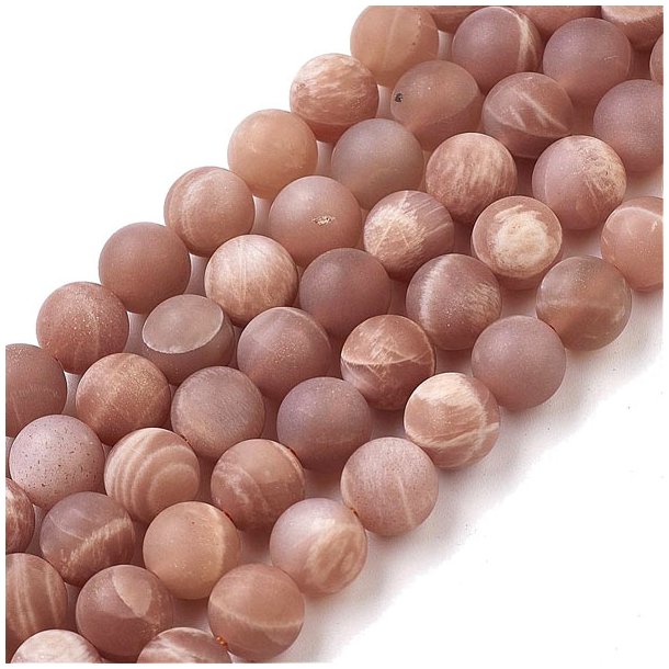 Sonnenstein-Perle, dunkel, mattiert, rund, 8 mm, 6 Stk