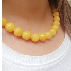 Candy-Jade, runde Perle, sonnengelb, 10 mm, 6 Stk.