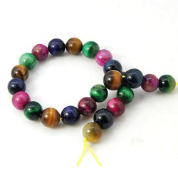 Tigerauge, rund, halber Strang, Mischfarben, 4 mm,ca. 46 Stk