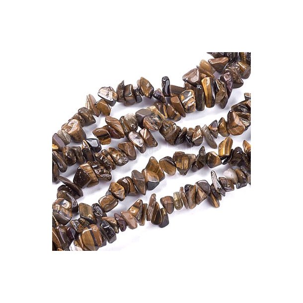 Tigerauge, gelb und brunlich, klein nuggets, ganzer Strang, Perle, 4x6 mm, 210 Stck.