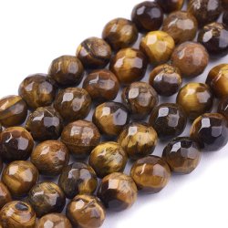 Tigerauge, gelb br&auml;unlich, facettenreich, rund, 6 mm. 10 Stk.