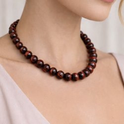 Ochsenauge, Ganzer Strang, rotbraun, 12 mm, A-grade, ca. 33 Stk.