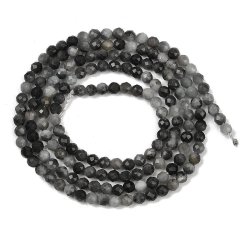 Ganzer Strang, echtes Falkenauge, dunkelgrau, 2,5 mm, 160 Stk