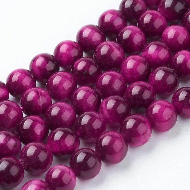 Tiger-eye, round beads, rose shimmering, 6 mm, A-grade, 10 pcs