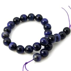 Falkenauge, ganzer Strang, gefrbt, tief dunkelblau schimmernd, 8 mm, ca. 47 Stk