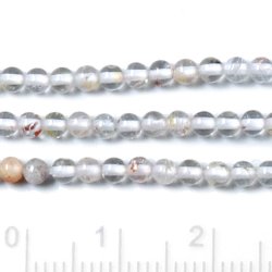 Klarer Topas, ganze Perlenstrang, rund, leicht blassgelblich, ca. 3 mm, ca. 150 Stck
