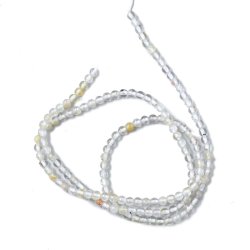 Klarer Topas, ganze Perlenstrang, rund, leicht blassgelblich, ca. 4 mm, ca. 110 Stck