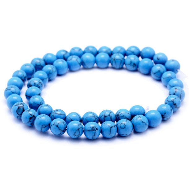 Stone bead, full strand, round, imitated turquoise, blue, 4mm, ca. 80pcs.