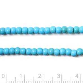 T�rkis, (gef�rbter Howlith) Durchmesser 4 mm, Lochdurchmesser 1 mm, 20 Stk