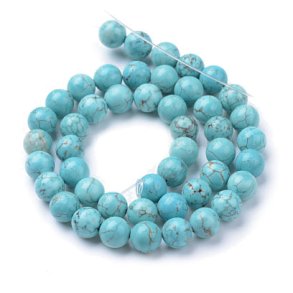 White Synthetic Turquoise Stone Bead Mini Cross Beads, Adult Unisex, Size: 16x12x3.5mm, Beige