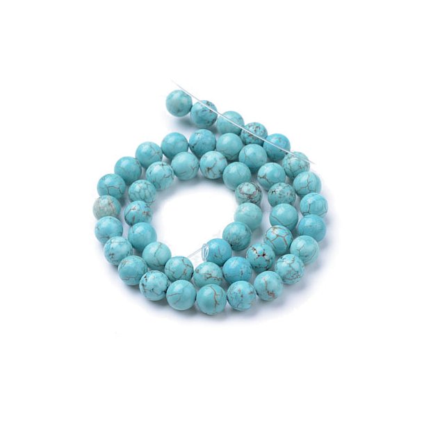 Turquoise, dyed Howlite, entire strand of beads, round, 4mm, 95pcs.