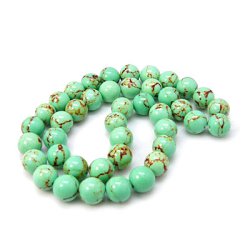 T&uuml;rkis imitat, gr&uuml;n, eingef&auml;rbt, Durchmesser 8 mm, 6 Stk