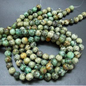 Afrikanischer Trkis, ganzer Strang, Durchmesser 8 mm, ca. 46 Stk.
